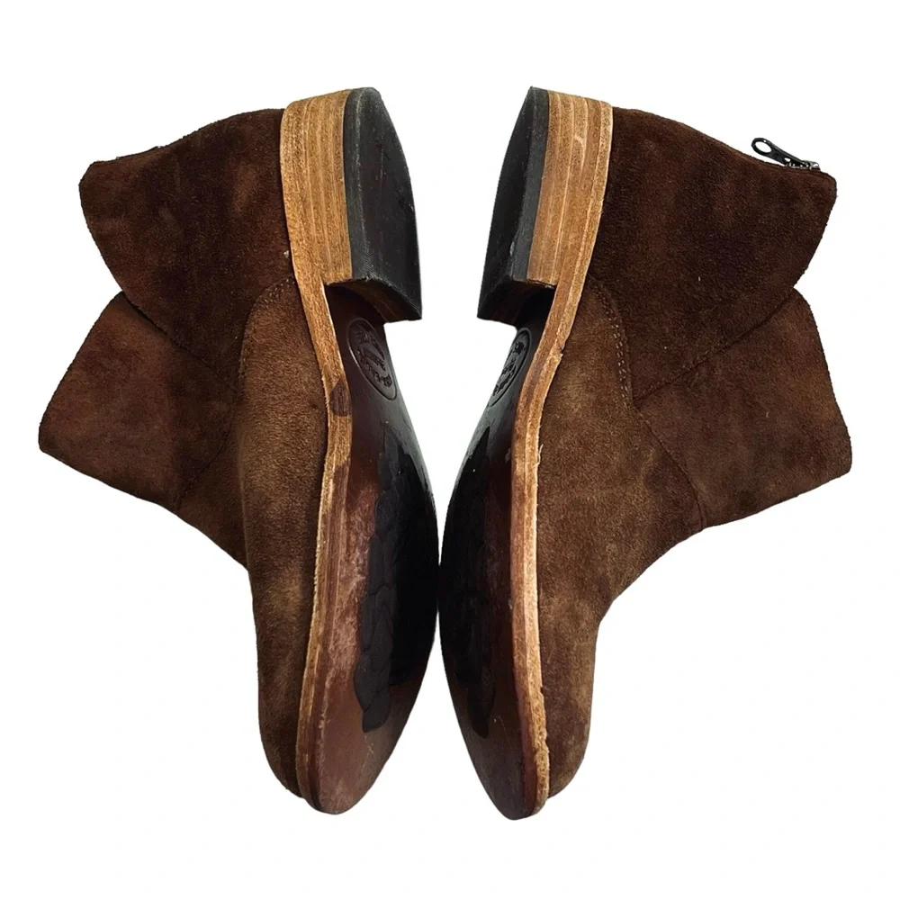 Kork-Ease Women’s Sz 6 Brown Suede Ankle Boots Leather Ryder Bootie - Picture 4 of 10